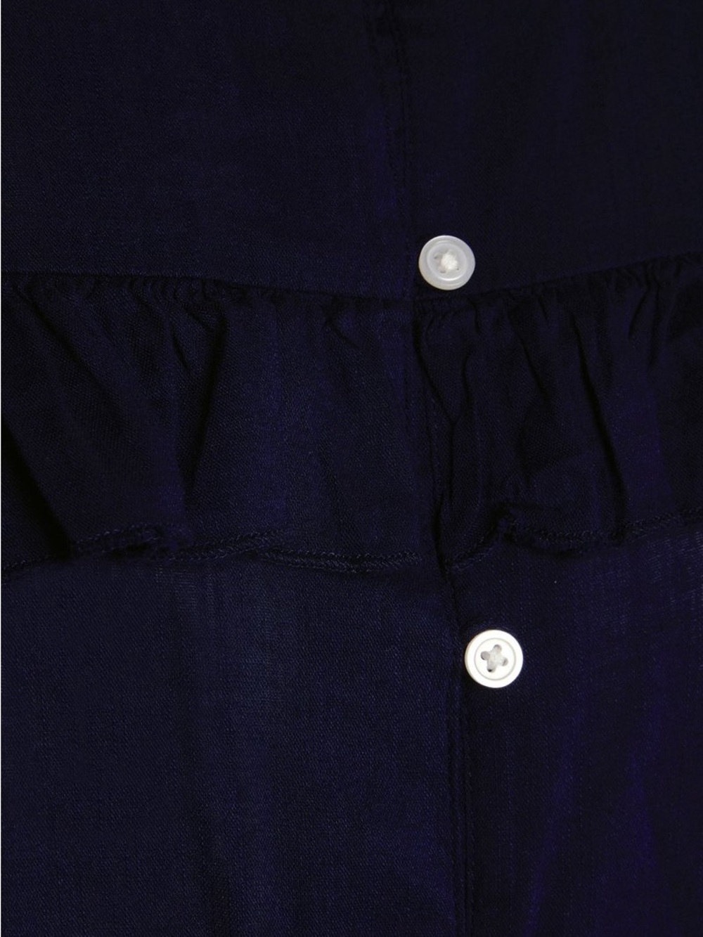 GAP Navy Ruffle-Trim Button-Front Blouse - Picture 4 of 5